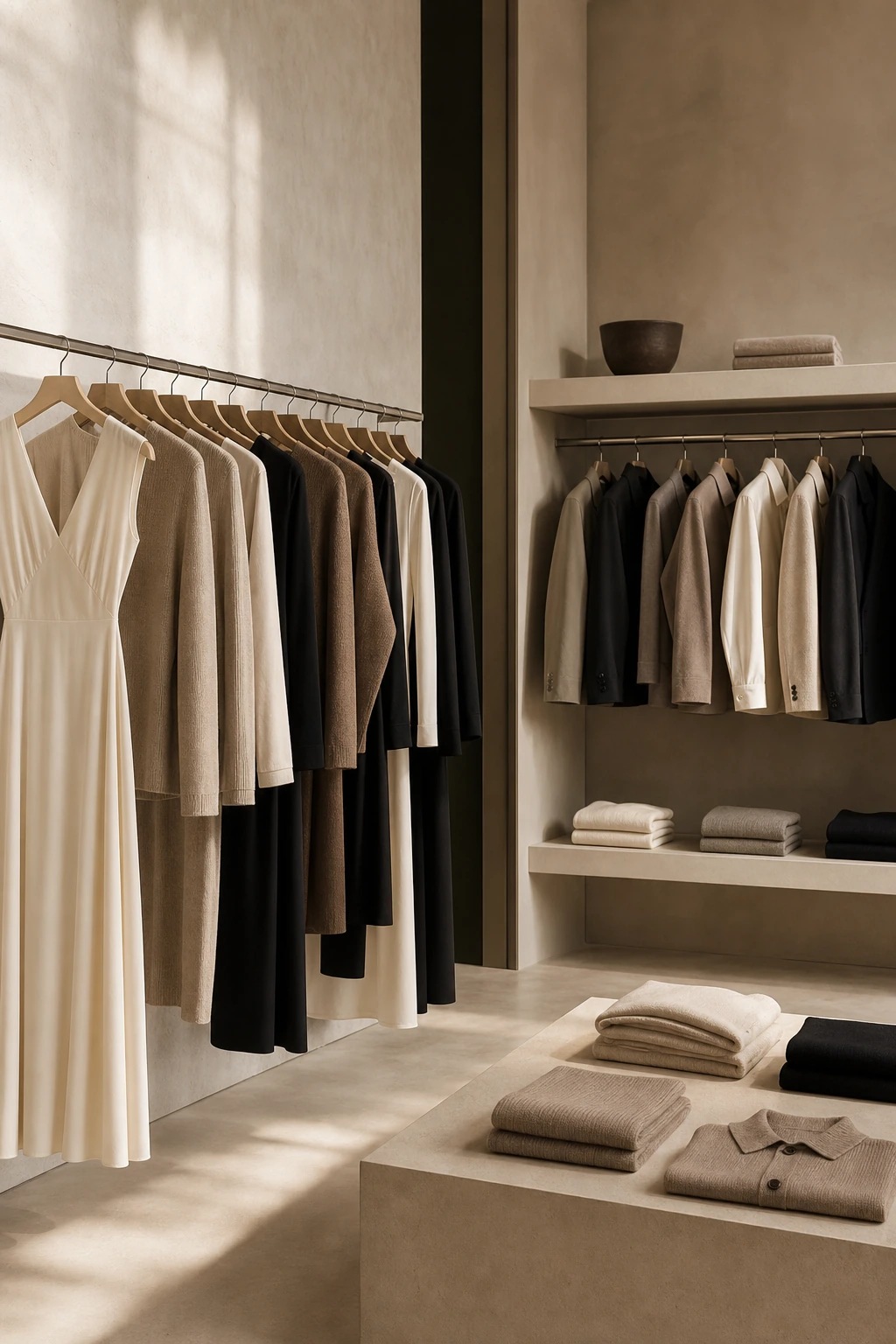No-face premium showroom image of curated fashion for lprofitshop