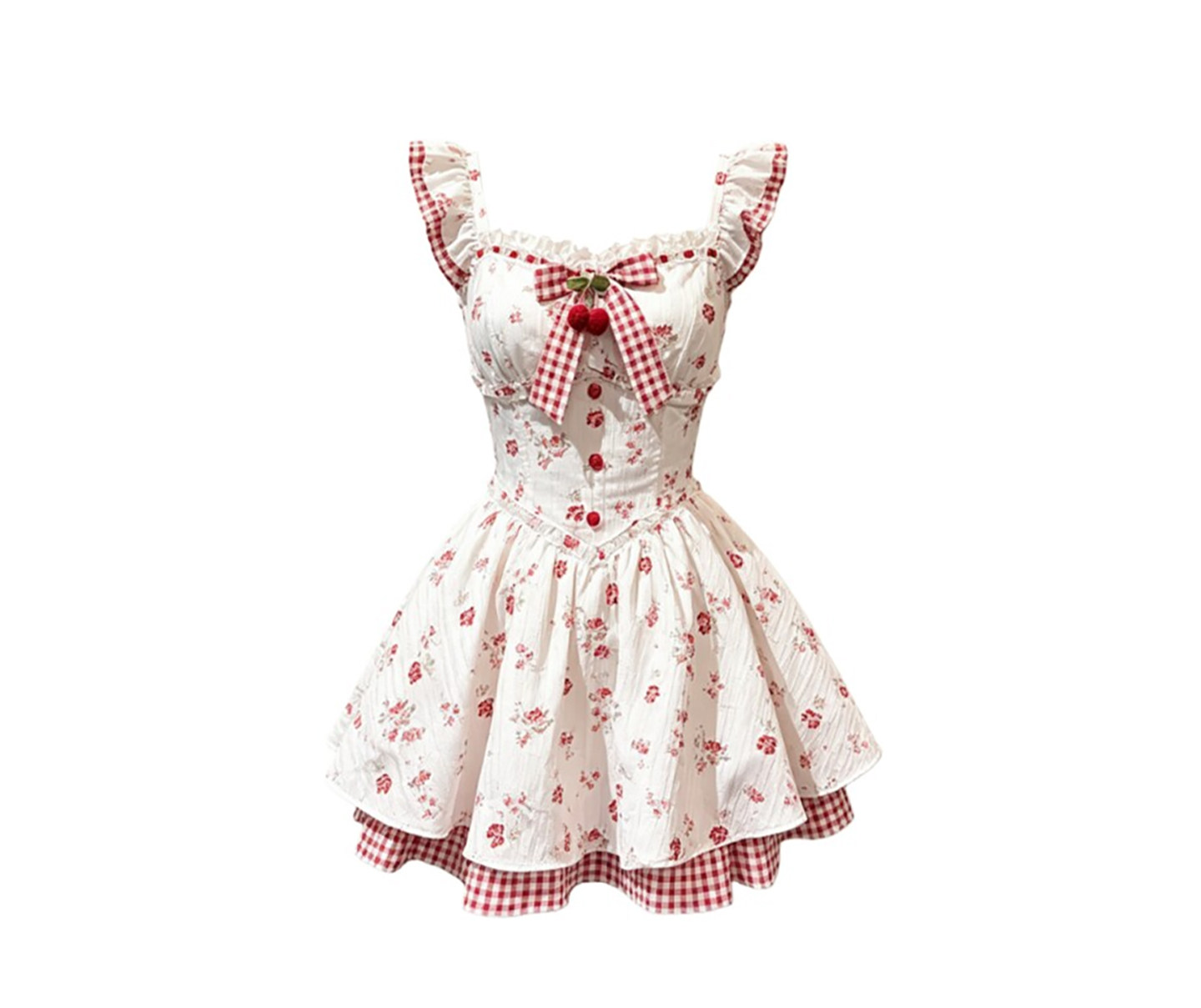 Berry Plaid Bow Dress