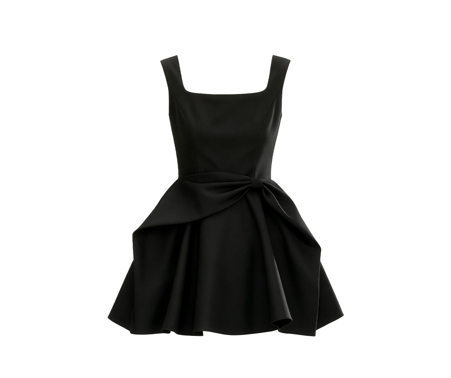 Black Bow Waist Mini Dress