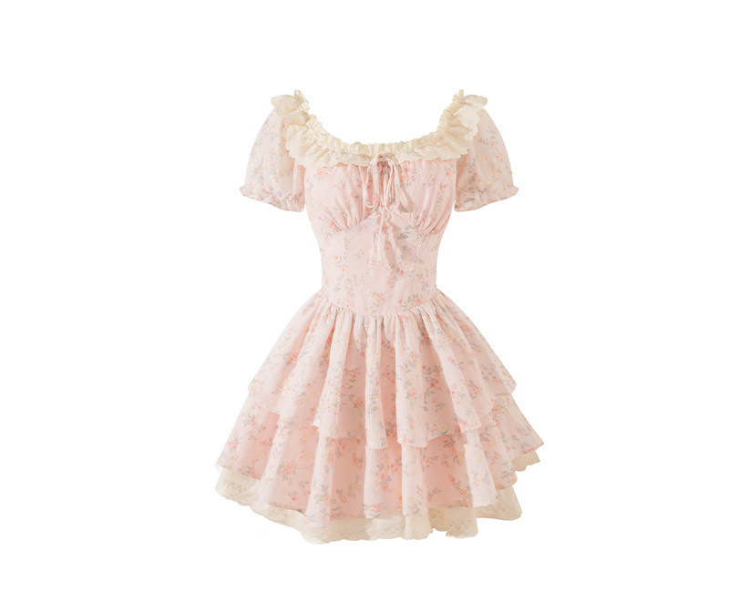 Rosebud Puff Sleeve Dress