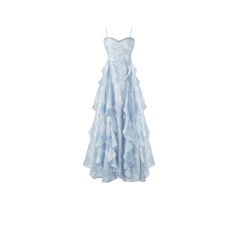 Blue Bustier Resort Gown