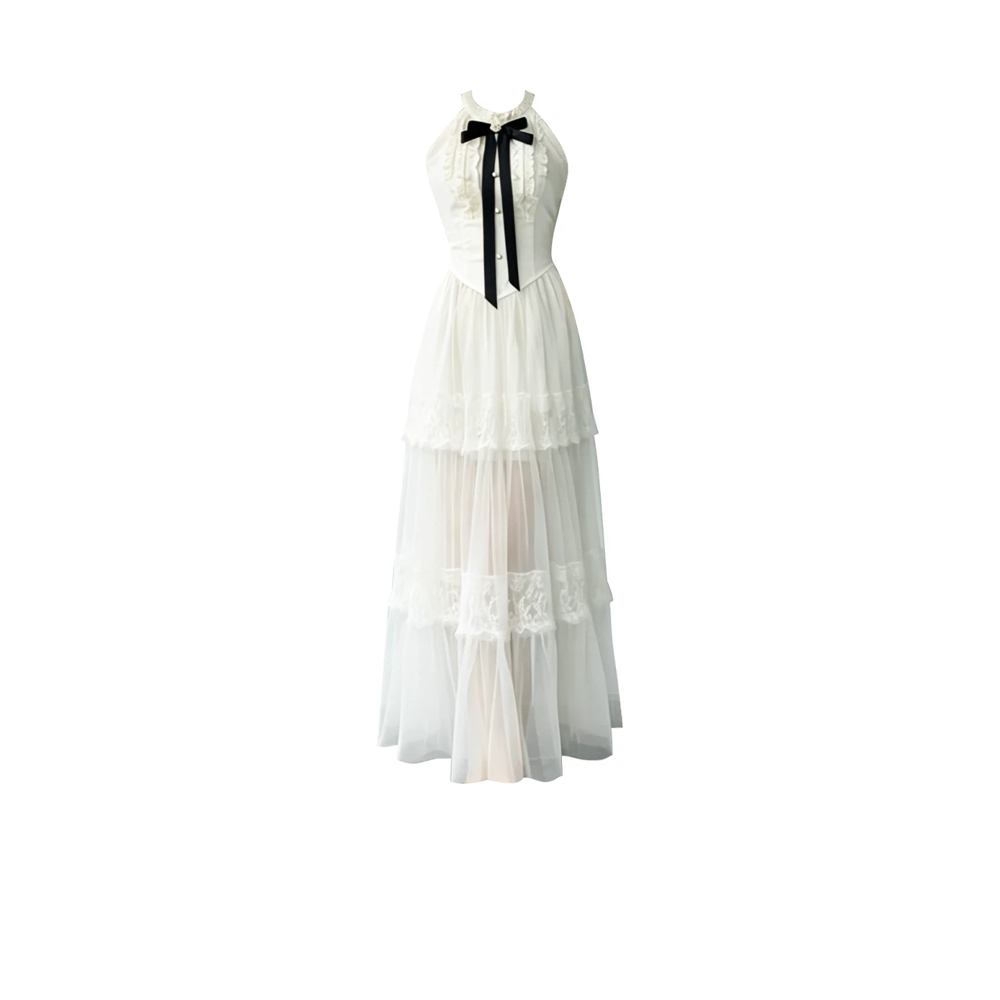 Estate Lace Tie Gown