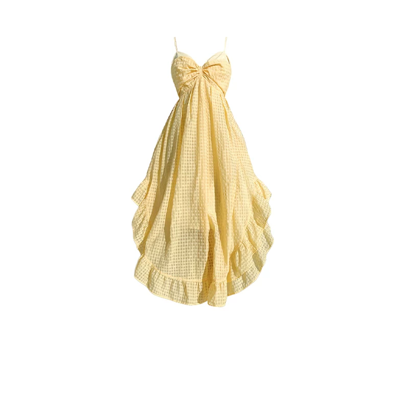 Golden Halter Island Gown