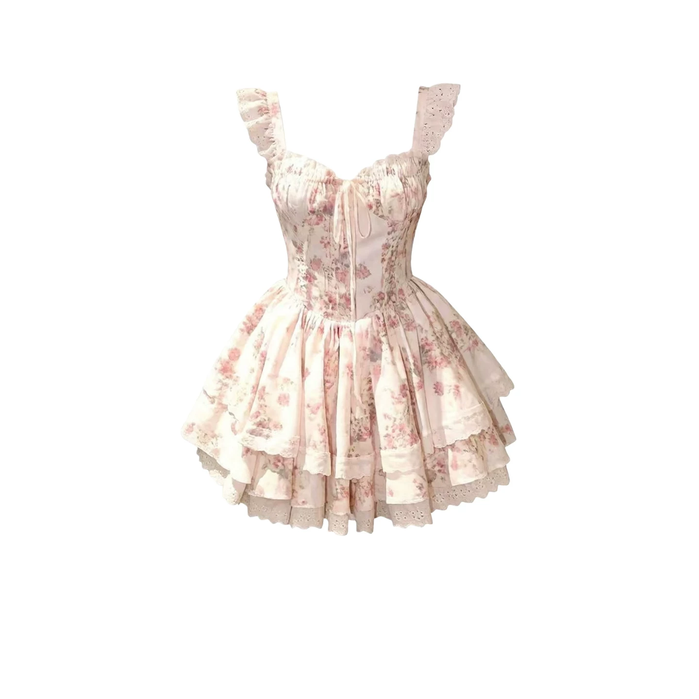 Petal Sleeve Floral Mini