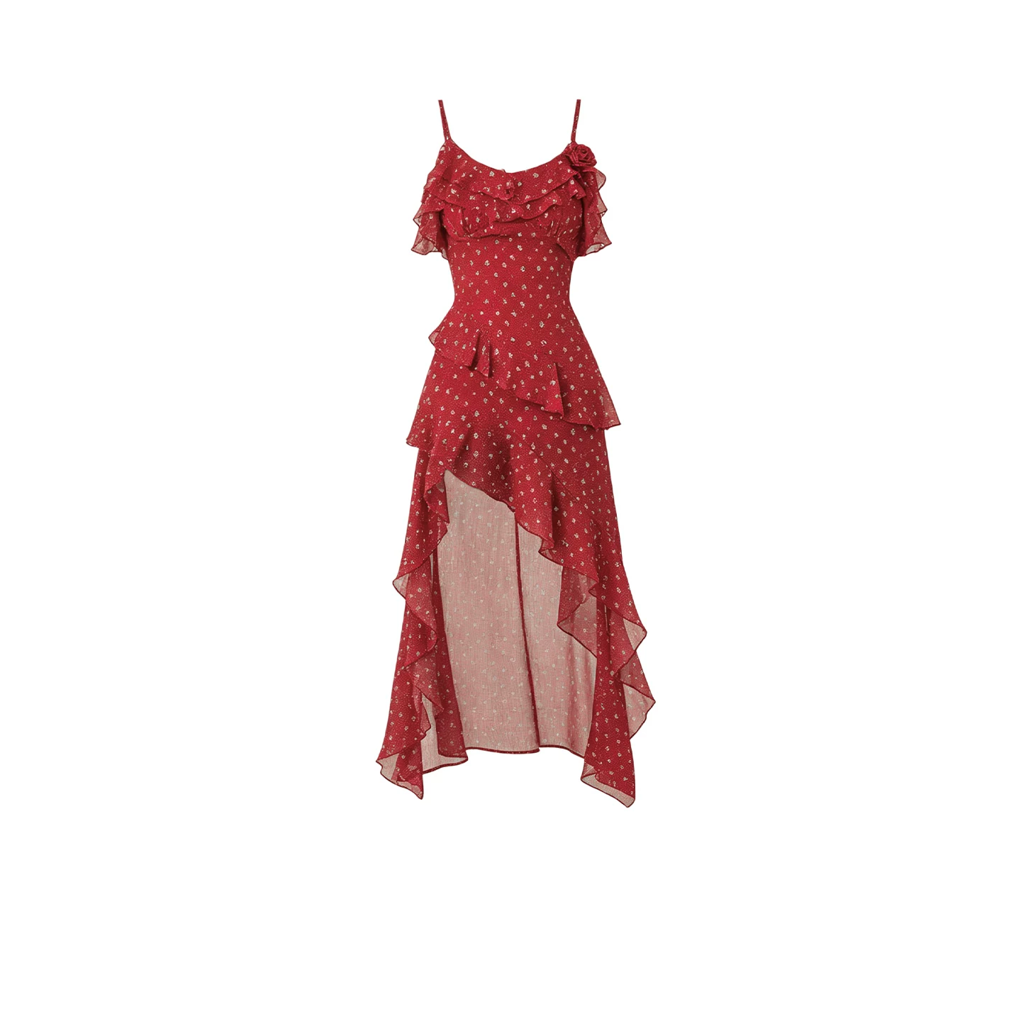 Rose Shadow Asymmetric Dress