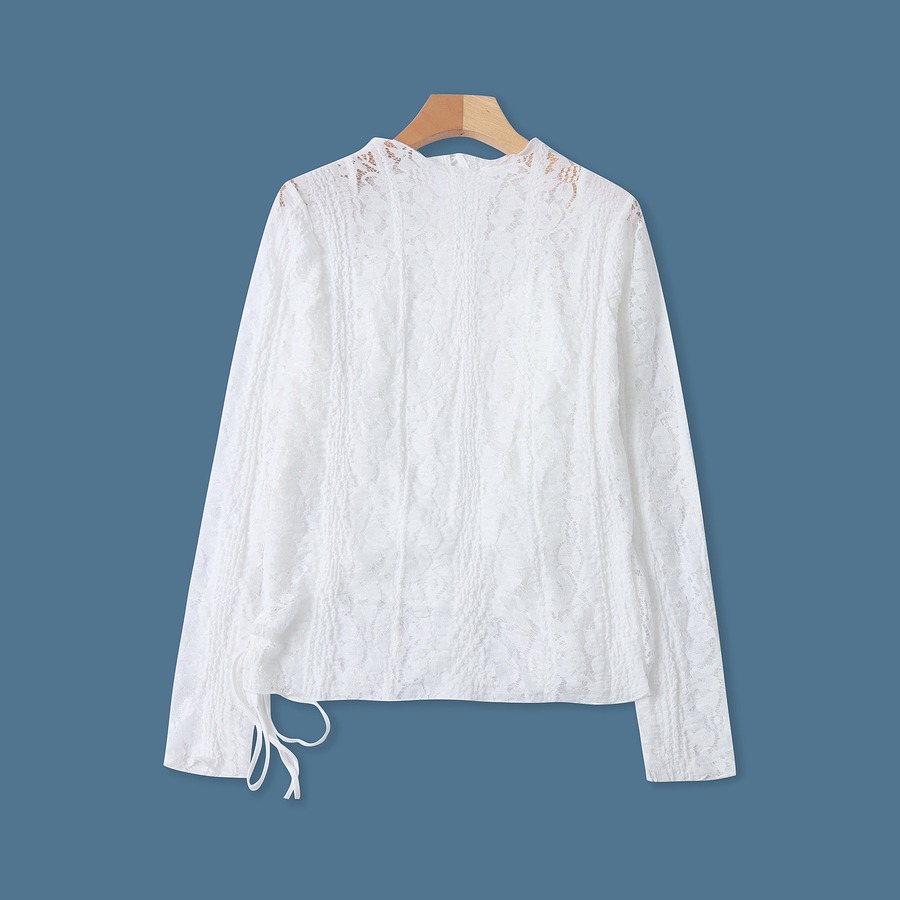Polished Lace Textured Chiffon Blouse product image