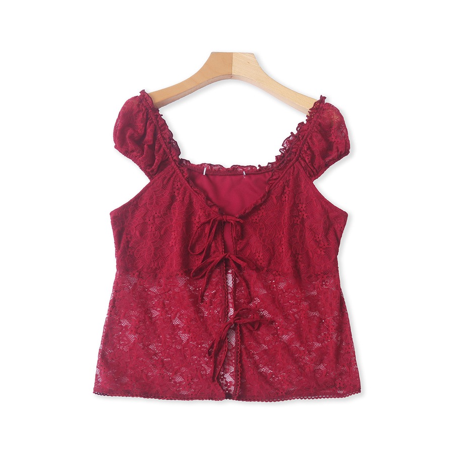 Sleek Lace Textured Chiffon Blouse product image