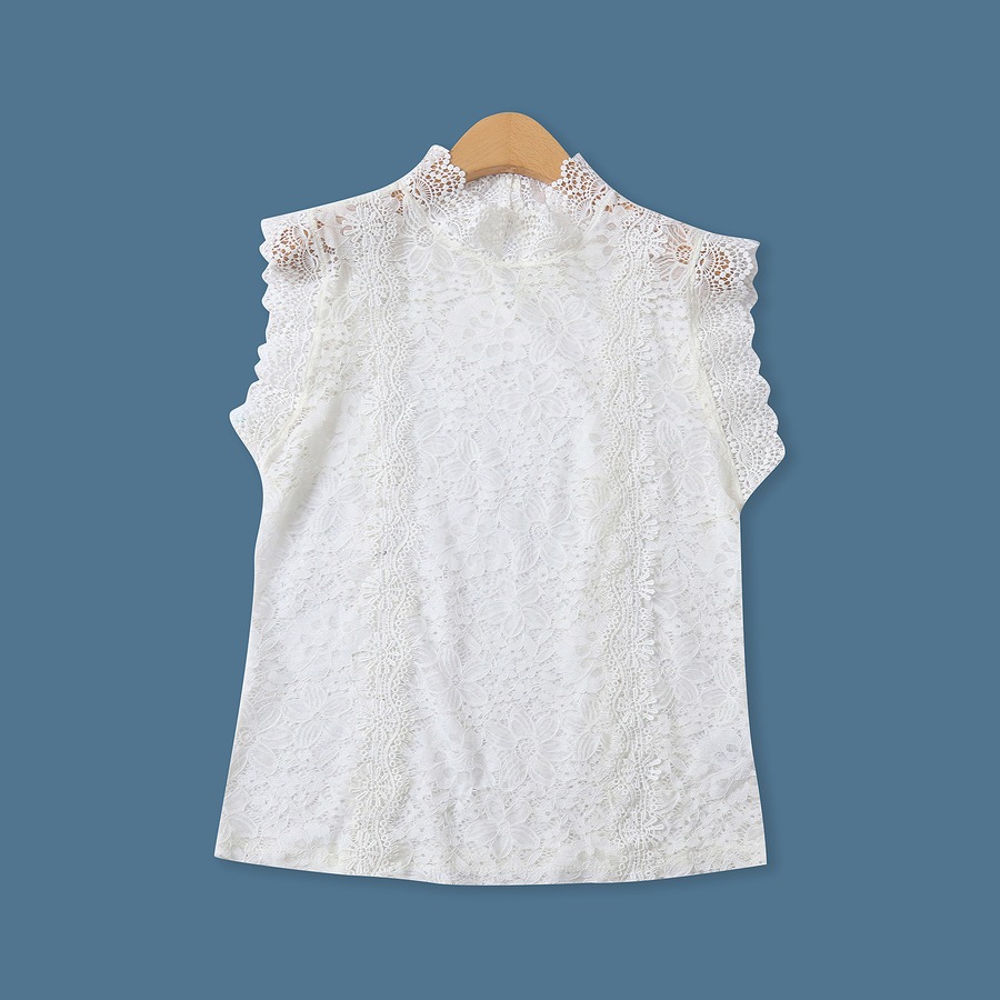 Layered Lace Textured Chiffon Blouse product image